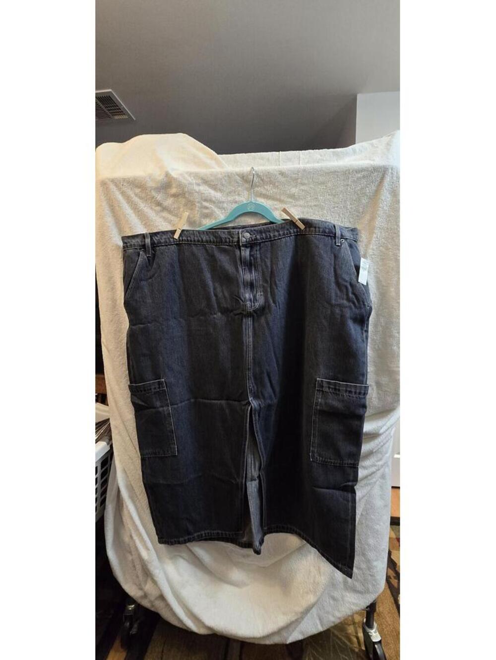 Old Navy Mid-Rise Drapey Denim Skirt Size 26 Dark Wash